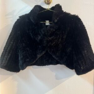 Black Faux Fur Jacket Cape